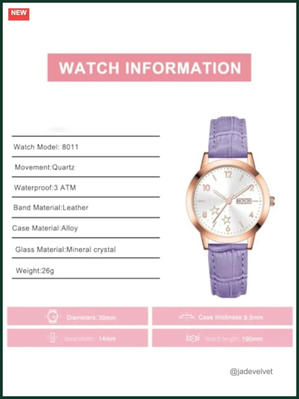 Women's Leather Band Analog Quartz Dress Watch with Date Luminous